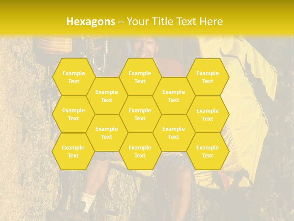 A Man Climbing Up The Side Of A Mountain PowerPoint Template