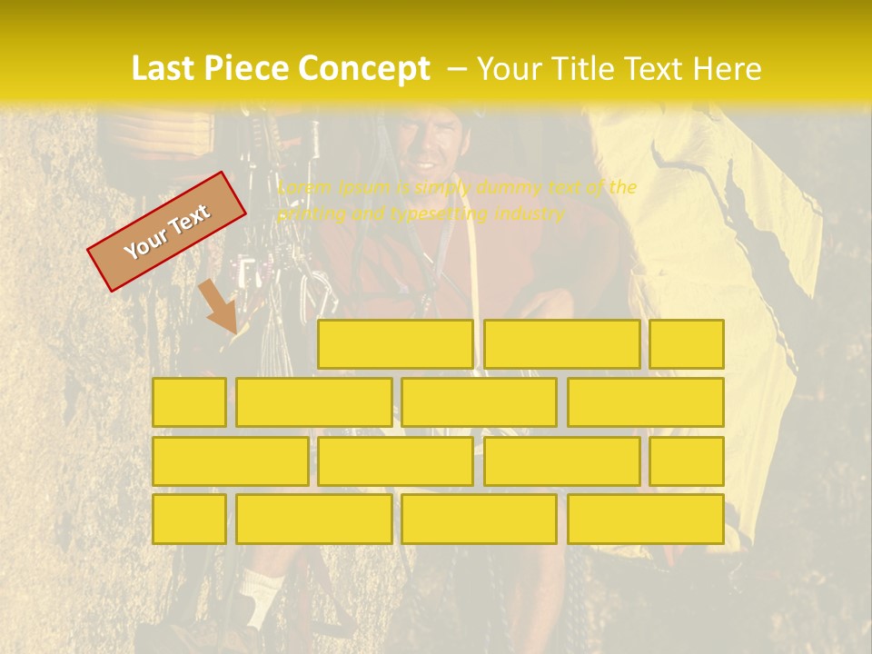 A Man Climbing Up The Side Of A Mountain PowerPoint Template