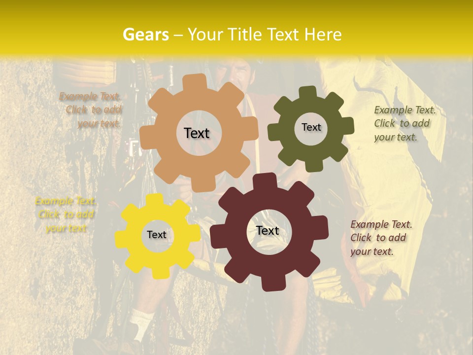 A Man Climbing Up The Side Of A Mountain PowerPoint Template