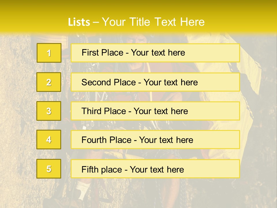 A Man Climbing Up The Side Of A Mountain PowerPoint Template