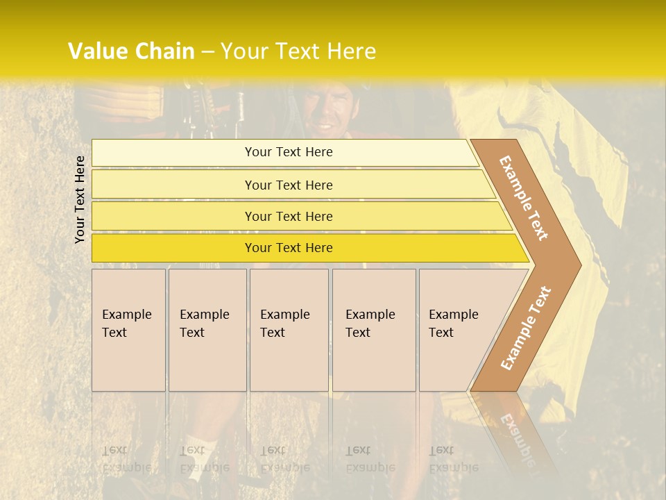 A Man Climbing Up The Side Of A Mountain PowerPoint Template