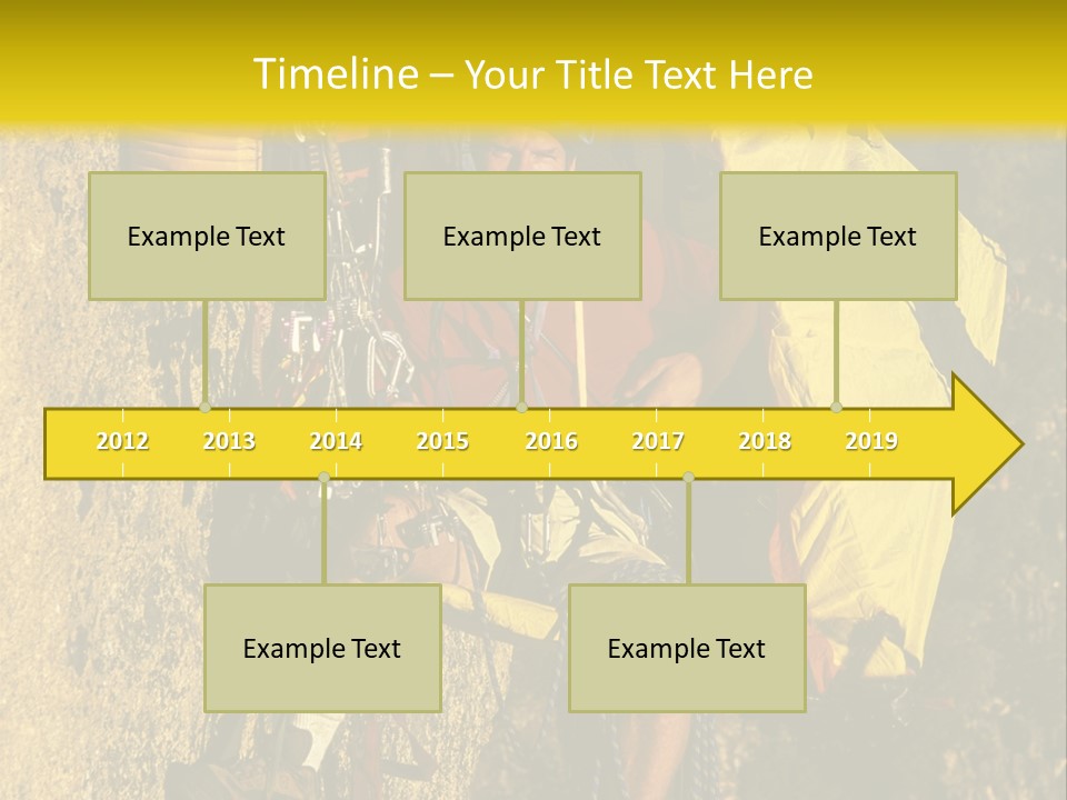 A Man Climbing Up The Side Of A Mountain PowerPoint Template