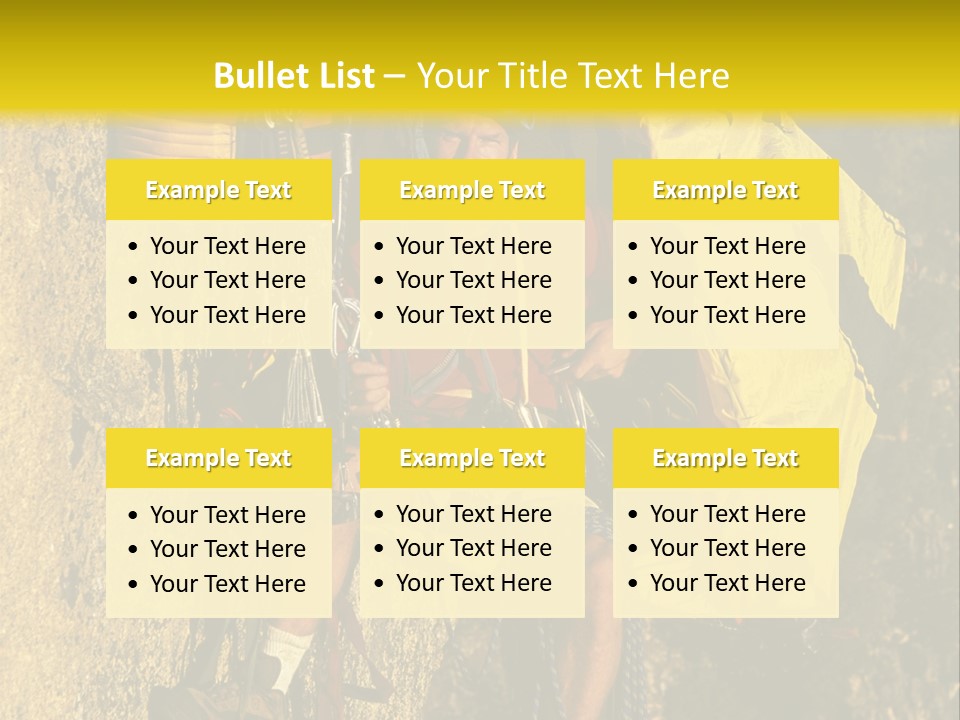 A Man Climbing Up The Side Of A Mountain PowerPoint Template