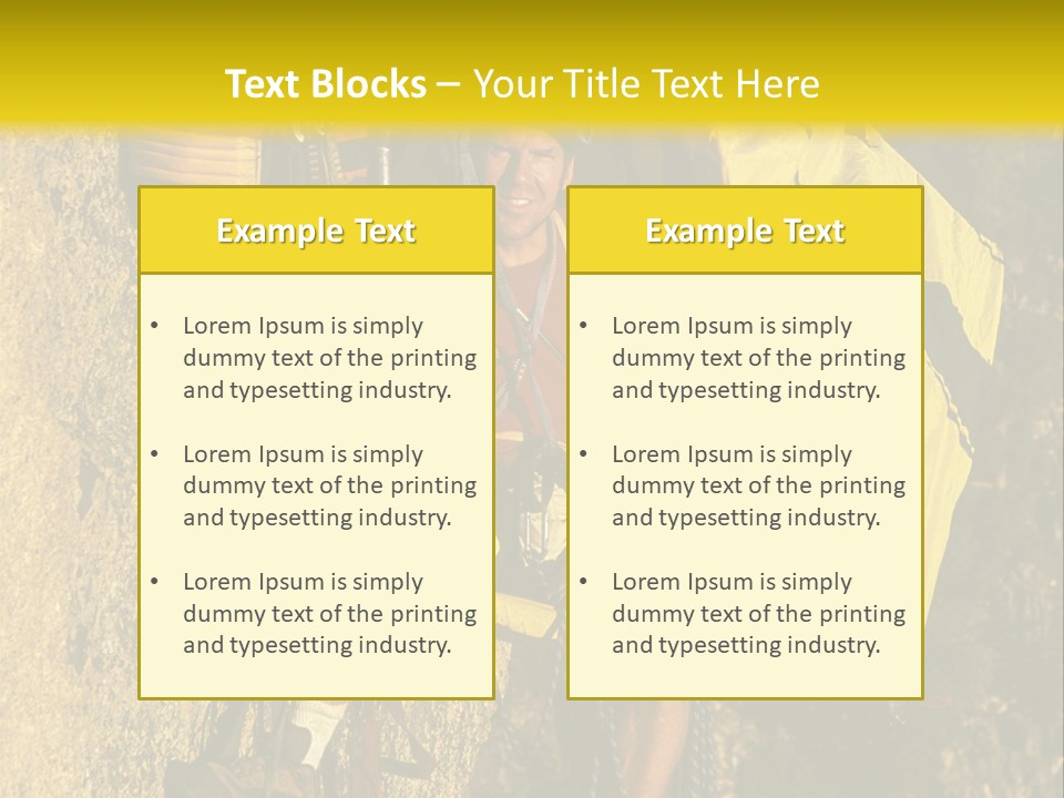 A Man Climbing Up The Side Of A Mountain PowerPoint Template