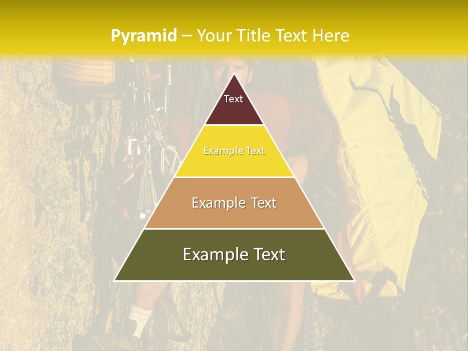 A Man Climbing Up The Side Of A Mountain PowerPoint Template