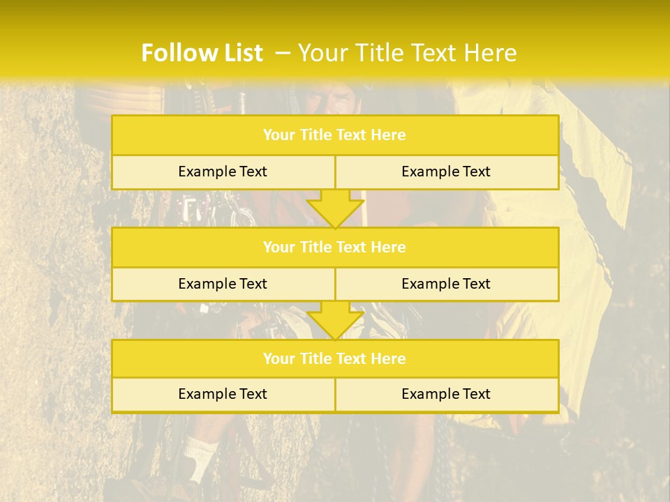 A Man Climbing Up The Side Of A Mountain PowerPoint Template