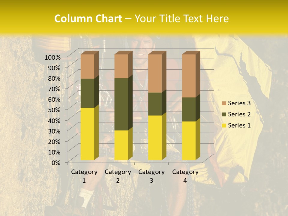 A Man Climbing Up The Side Of A Mountain PowerPoint Template
