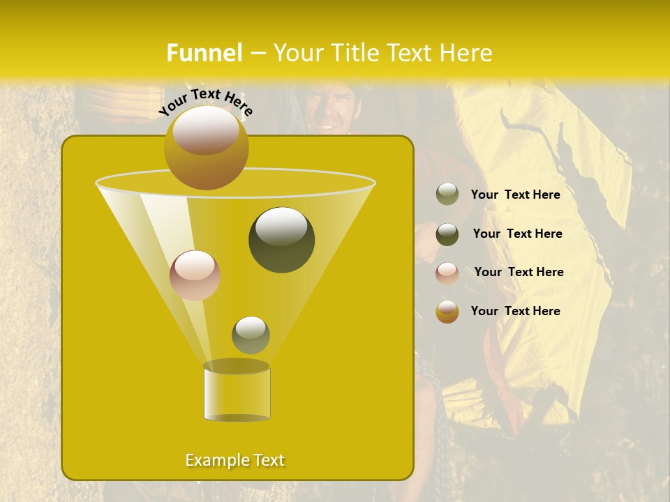 A Man Climbing Up The Side Of A Mountain PowerPoint Template