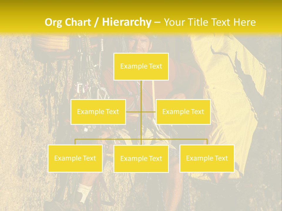 A Man Climbing Up The Side Of A Mountain PowerPoint Template