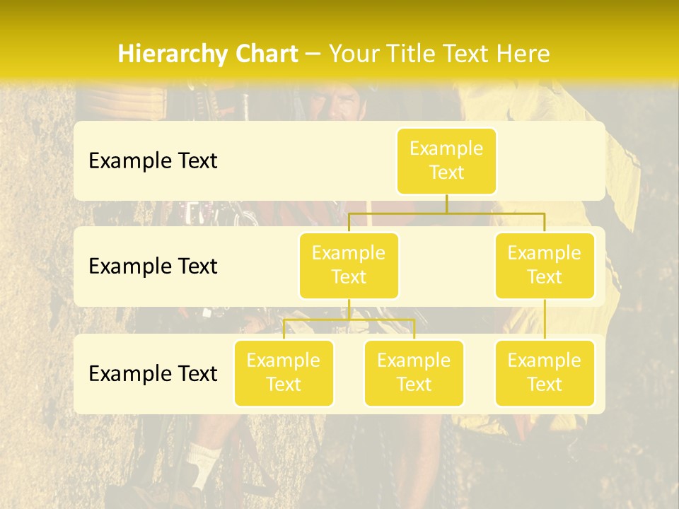 A Man Climbing Up The Side Of A Mountain PowerPoint Template