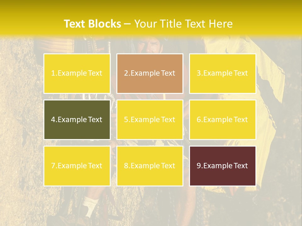 A Man Climbing Up The Side Of A Mountain PowerPoint Template