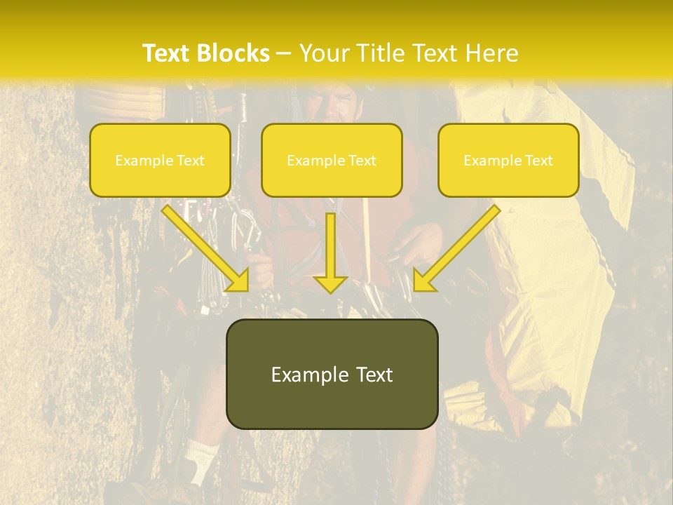 A Man Climbing Up The Side Of A Mountain PowerPoint Template