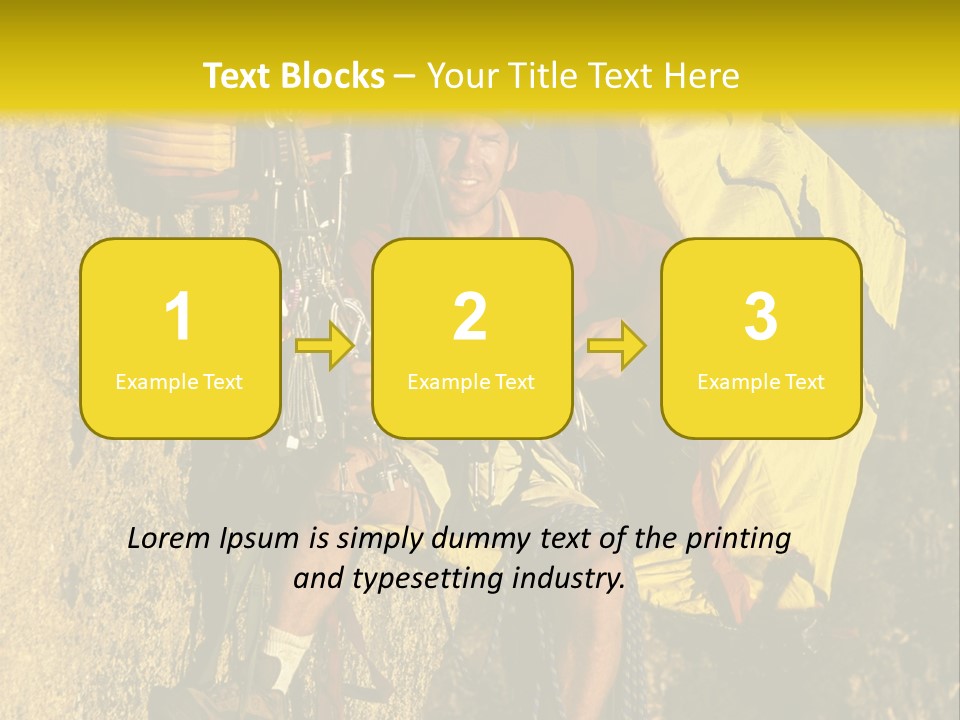 A Man Climbing Up The Side Of A Mountain PowerPoint Template