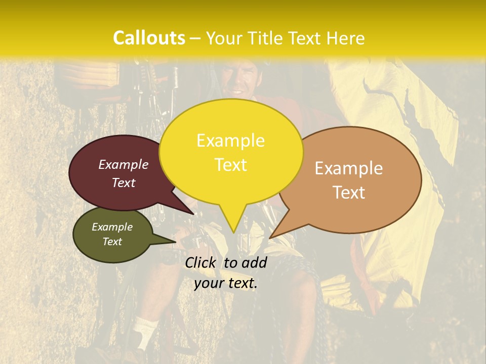 A Man Climbing Up The Side Of A Mountain PowerPoint Template