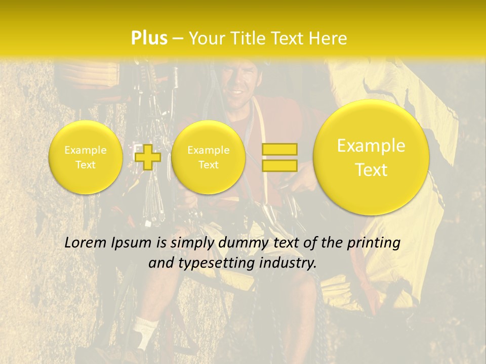 A Man Climbing Up The Side Of A Mountain PowerPoint Template