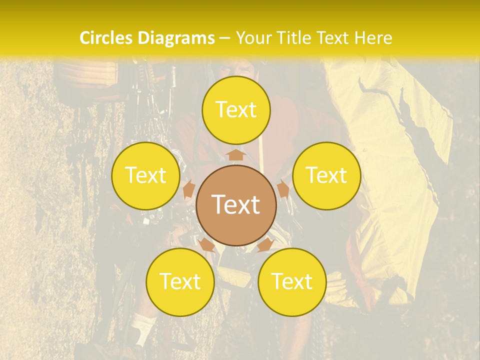 A Man Climbing Up The Side Of A Mountain PowerPoint Template