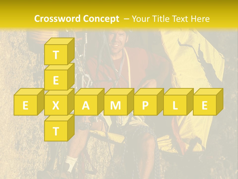 A Man Climbing Up The Side Of A Mountain PowerPoint Template