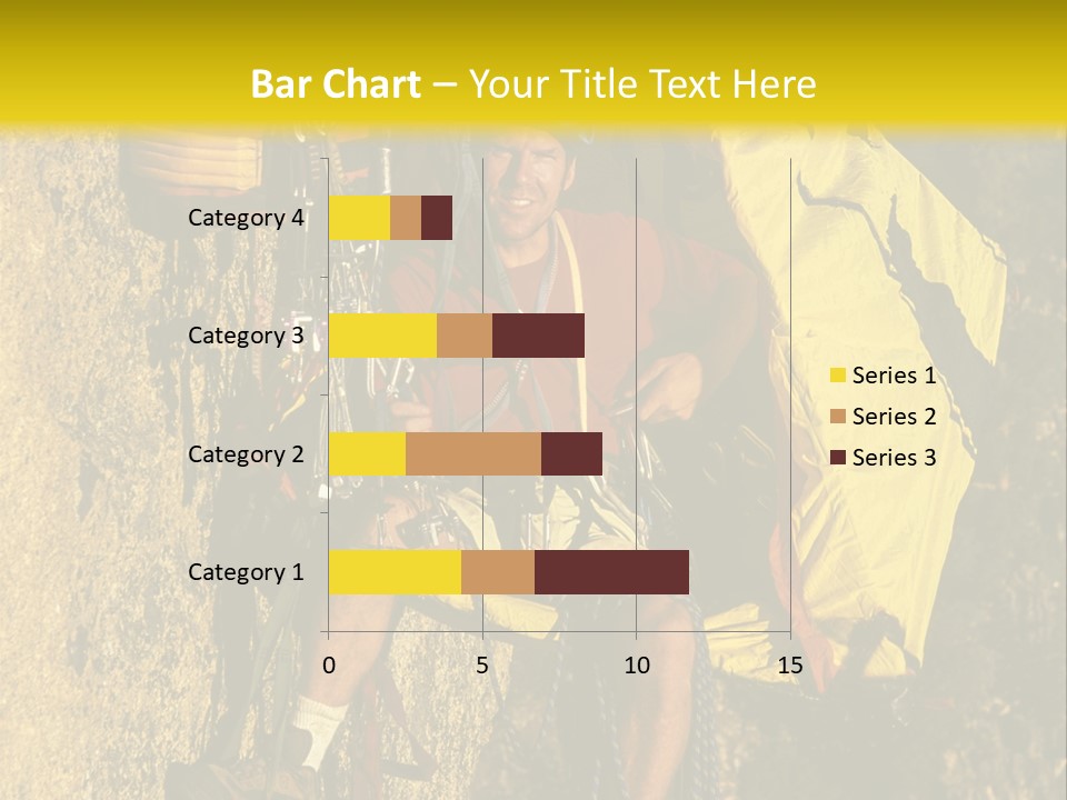 A Man Climbing Up The Side Of A Mountain PowerPoint Template