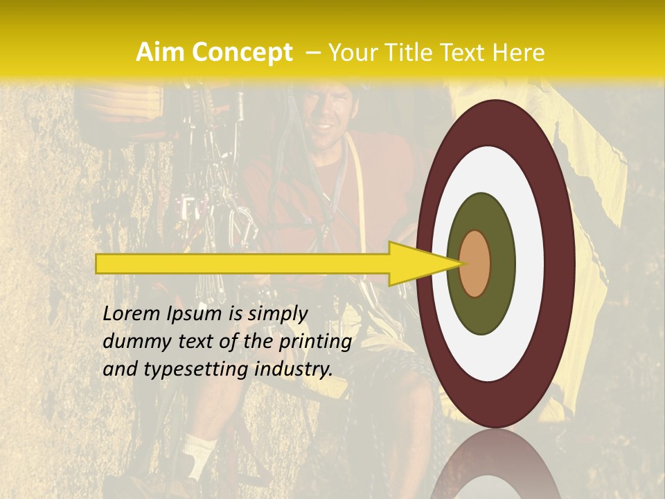 A Man Climbing Up The Side Of A Mountain PowerPoint Template