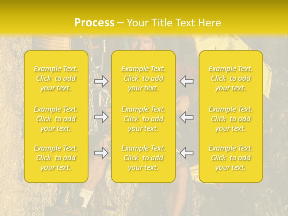 A Man Climbing Up The Side Of A Mountain PowerPoint Template