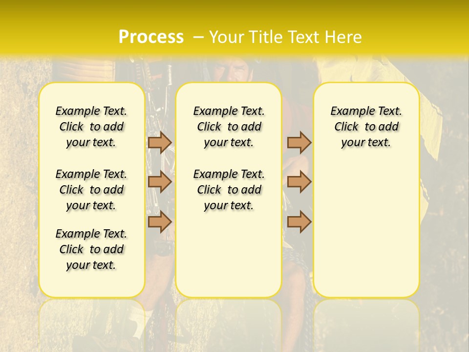 A Man Climbing Up The Side Of A Mountain PowerPoint Template