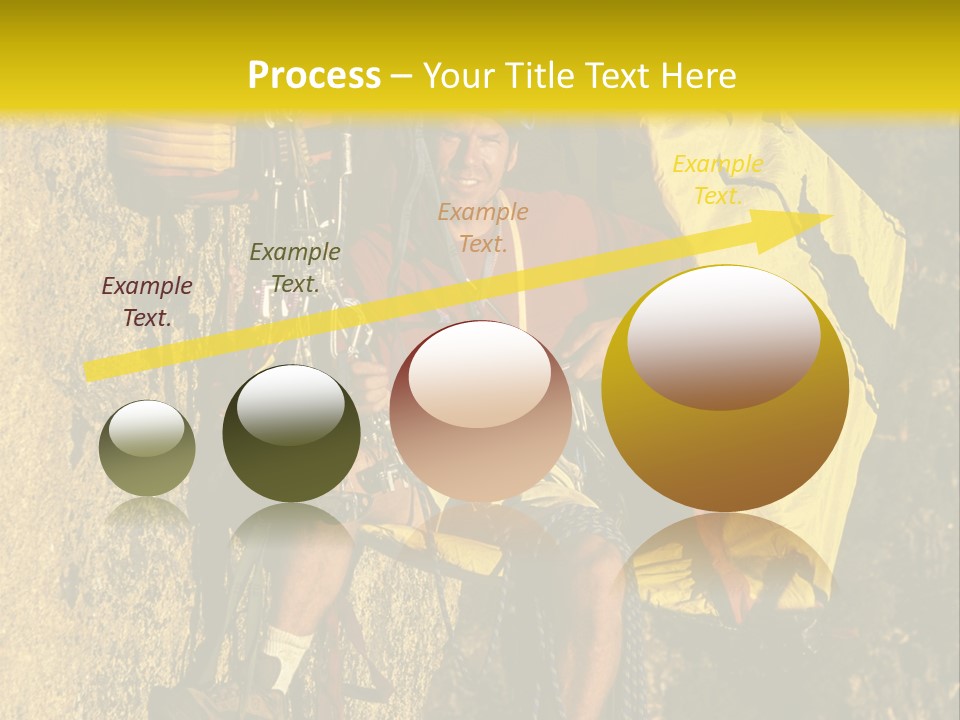A Man Climbing Up The Side Of A Mountain PowerPoint Template