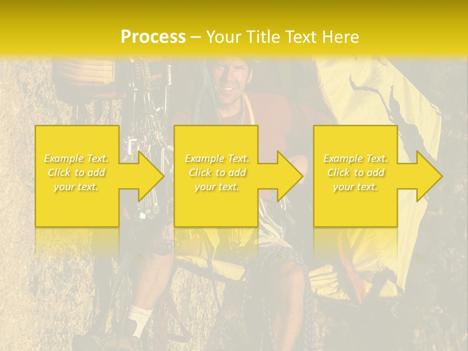 A Man Climbing Up The Side Of A Mountain PowerPoint Template