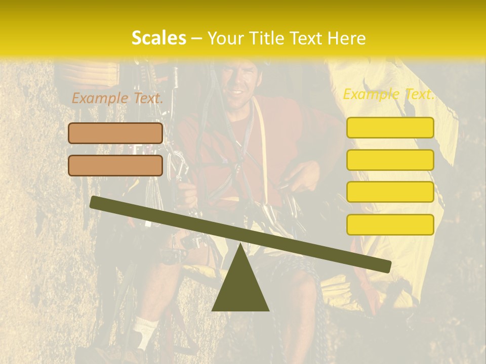 A Man Climbing Up The Side Of A Mountain PowerPoint Template
