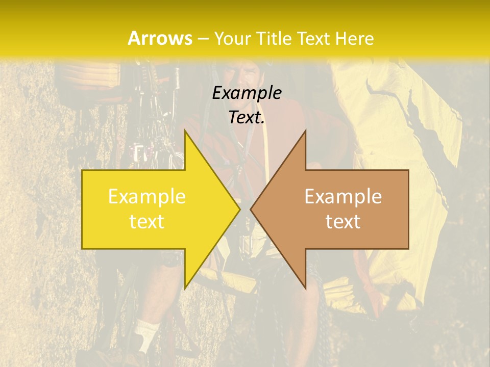 A Man Climbing Up The Side Of A Mountain PowerPoint Template