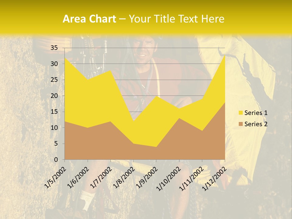 A Man Climbing Up The Side Of A Mountain PowerPoint Template