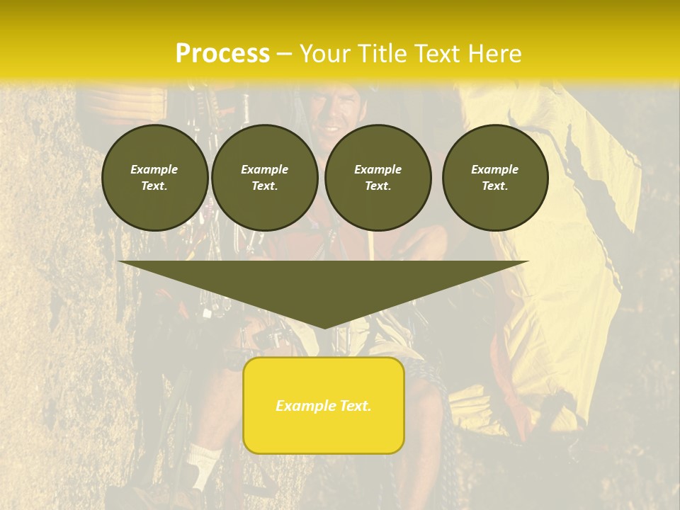 A Man Climbing Up The Side Of A Mountain PowerPoint Template