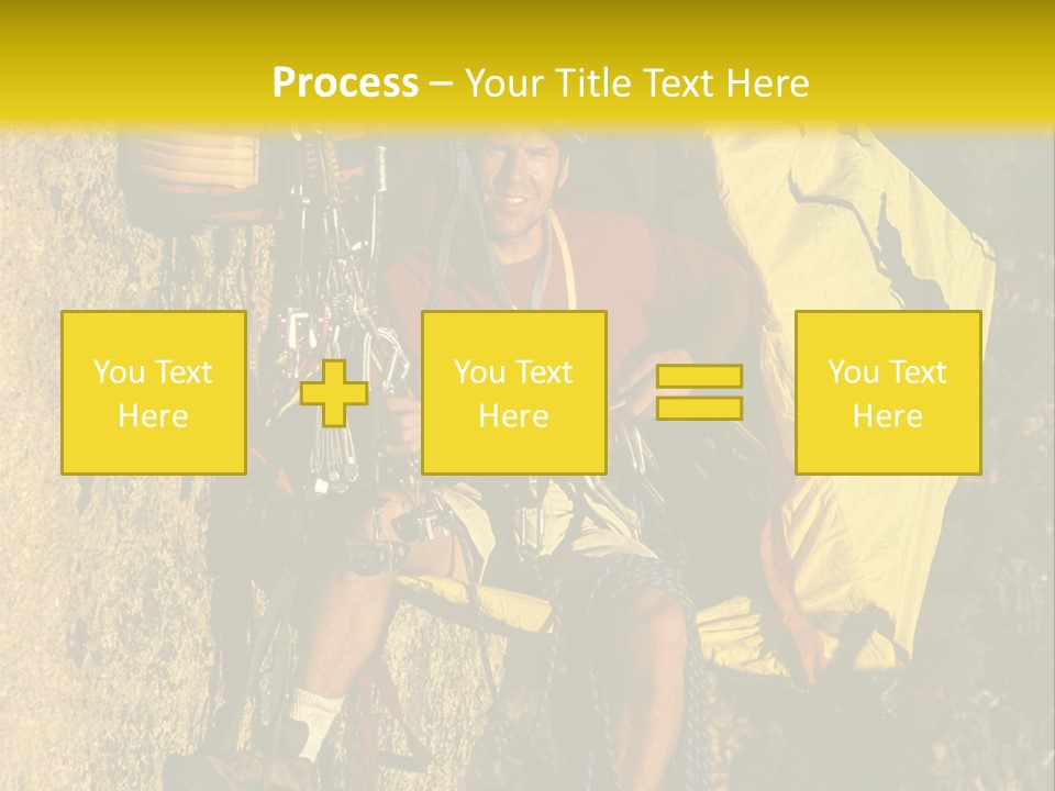 A Man Climbing Up The Side Of A Mountain PowerPoint Template