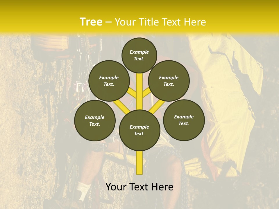 A Man Climbing Up The Side Of A Mountain PowerPoint Template