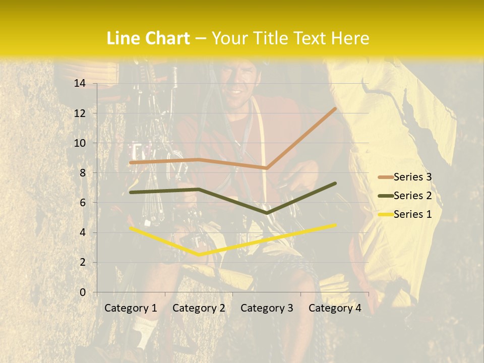 A Man Climbing Up The Side Of A Mountain PowerPoint Template