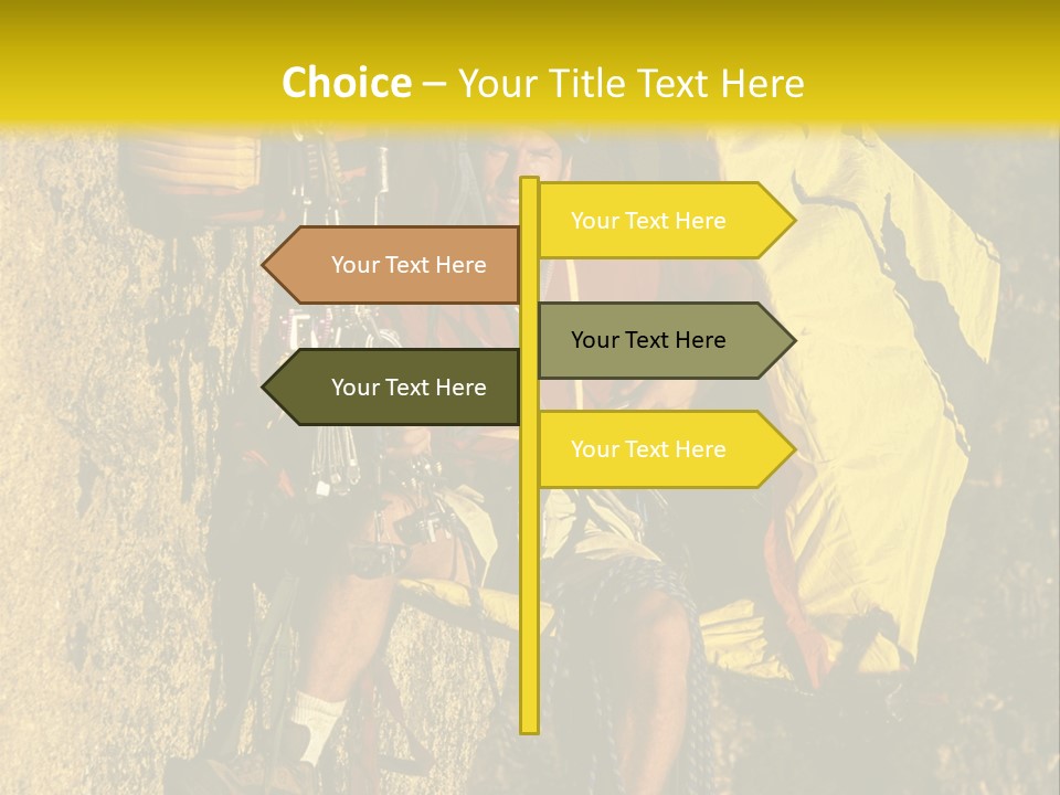 A Man Climbing Up The Side Of A Mountain PowerPoint Template