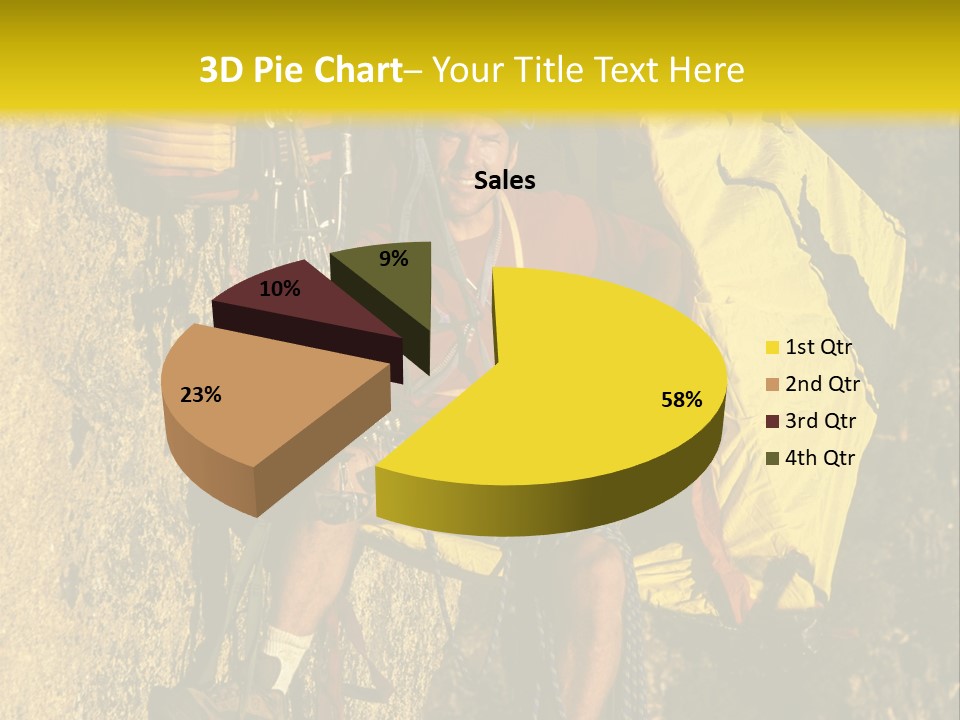 A Man Climbing Up The Side Of A Mountain PowerPoint Template