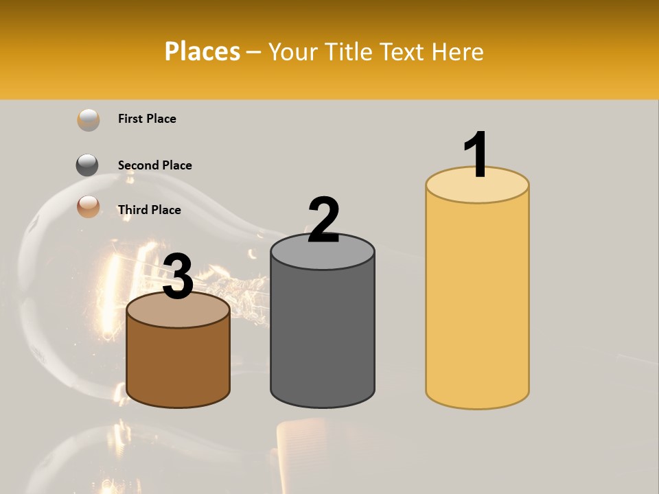 A Light Bulb With A Black Background PowerPoint Template