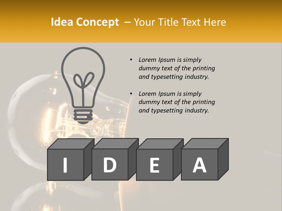 A Light Bulb With A Black Background PowerPoint Template