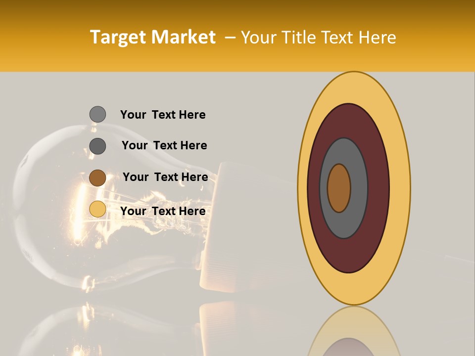 A Light Bulb With A Black Background PowerPoint Template