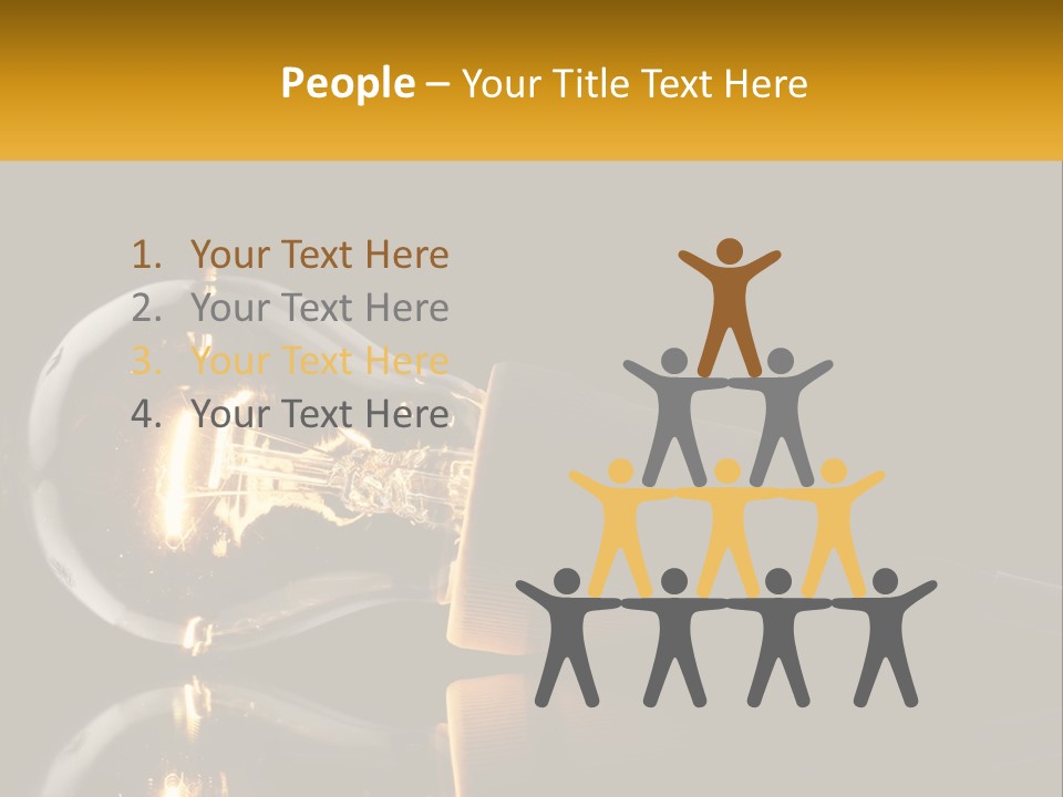 A Light Bulb With A Black Background PowerPoint Template