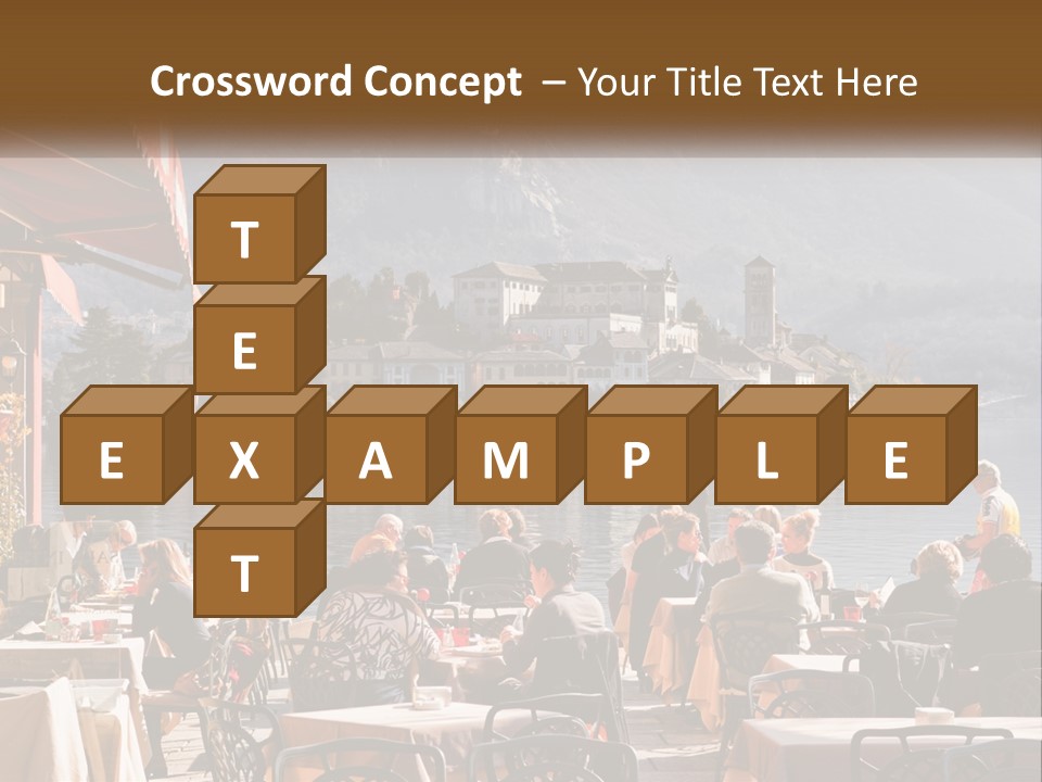 A Group Of People Sitting At A Table In Front Of A Lake PowerPoint Template