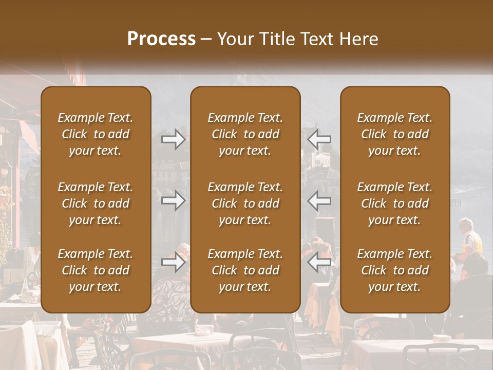 A Group Of People Sitting At A Table In Front Of A Lake PowerPoint Template