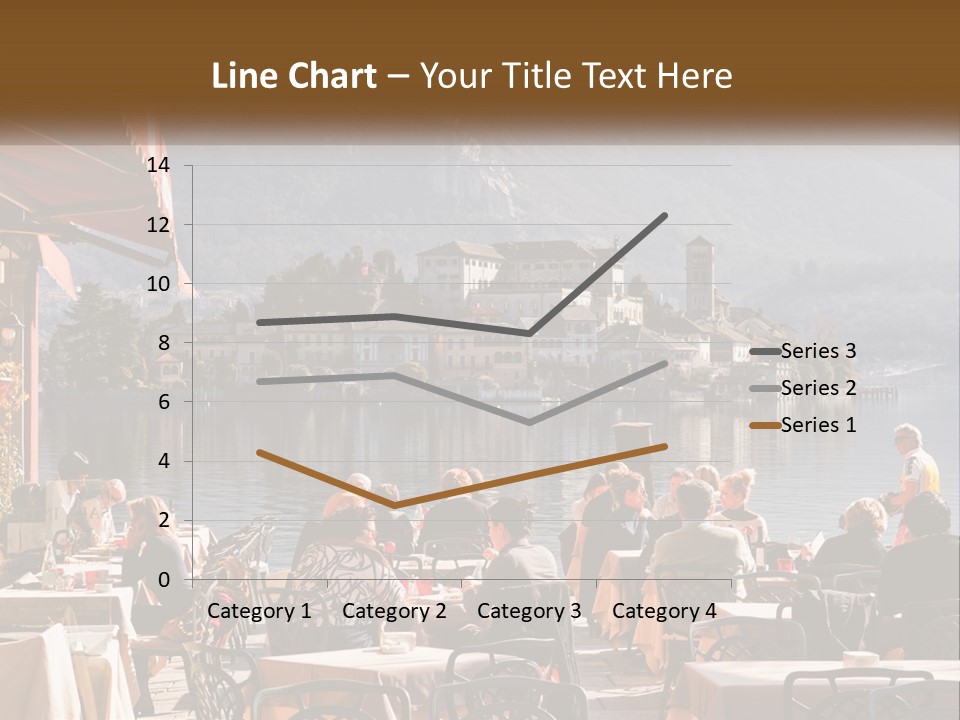 A Group Of People Sitting At A Table In Front Of A Lake PowerPoint Template
