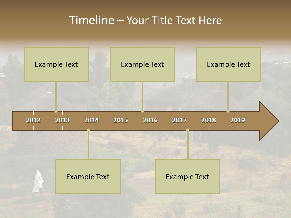 A Group Of Huts Sitting On Top Of A Lush Green Hillside PowerPoint Template