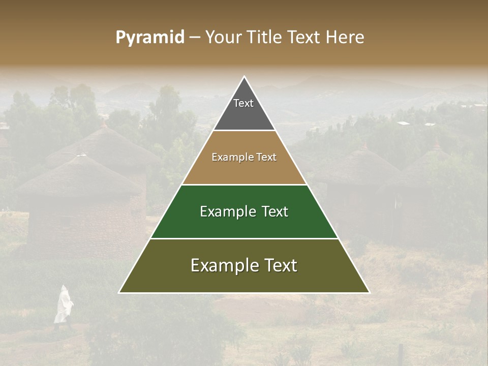 A Group Of Huts Sitting On Top Of A Lush Green Hillside PowerPoint Template