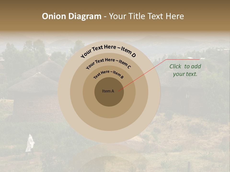 A Group Of Huts Sitting On Top Of A Lush Green Hillside PowerPoint Template