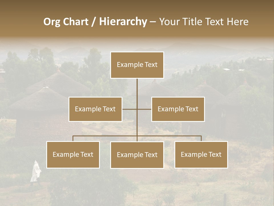 A Group Of Huts Sitting On Top Of A Lush Green Hillside PowerPoint Template