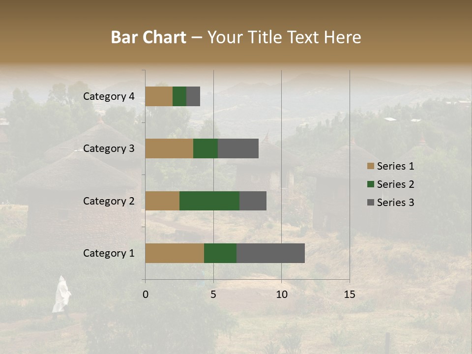 A Group Of Huts Sitting On Top Of A Lush Green Hillside PowerPoint Template