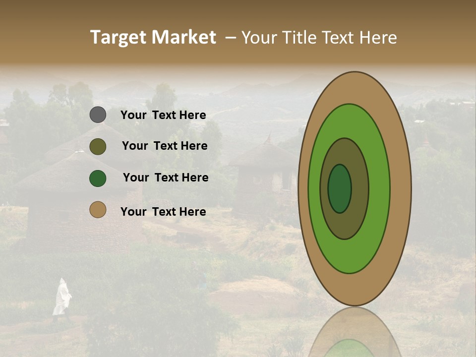 A Group Of Huts Sitting On Top Of A Lush Green Hillside PowerPoint Template