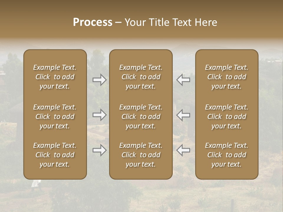 A Group Of Huts Sitting On Top Of A Lush Green Hillside PowerPoint Template